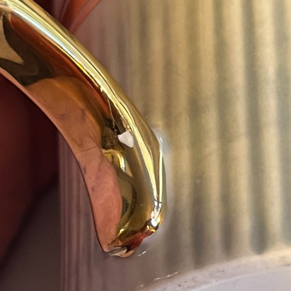 Anthropologie Home "Yours & Mine" Ceramic Cup Mug Ivory Blue Gold Set 2 Flaw - Picture 16 of 16